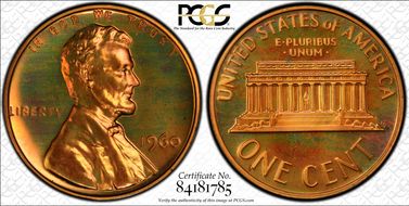 1960 1C Large Date PR66RD