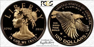 2017-W $100 American Liberty High Relief First Strike PR70DCAM