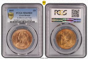 1895 1D S-3961A Low Tide MS65RD