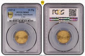1937-E 10 Pfg J-364 MS65