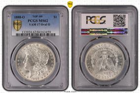 1888-O $1 VAM 17, Oval O MS62