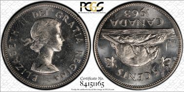 1963 5C Coin Alignment MS62