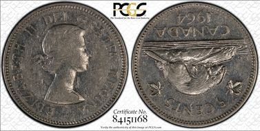 1964 5C Coin Alignment VF30