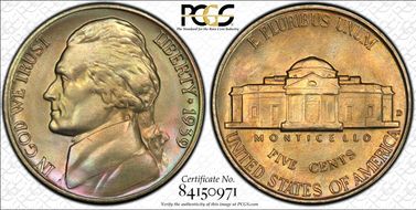 1939-D 5C Reverse of 1938 MS67+