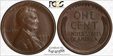 1922 No D 1C Strong Reverse AU58BN