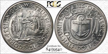 1936 50C Rhode Island MS65