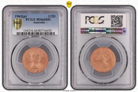 1962 Y. (p) 1/2D MS66RD