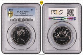 1976 $1 Voyageur Detached Jewels Ni PL68