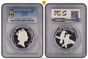 1989 $10 Kookaburra Piedfort PR69DCAM
