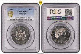 2001 50C Tasmania MS65