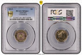 2013 $2 Coronation Colorized MS66+