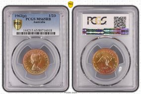 1962 Y. (p) 1/2D MS65RB