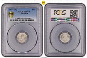 1951(m) 3D KM-44  Ag MS64