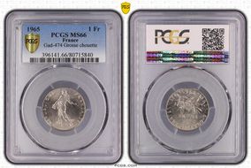 1965 1 Fr Gad-474 Grosse chouette MS66