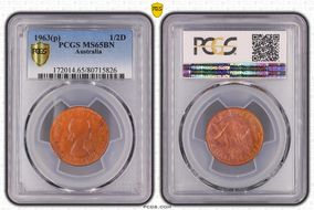 1963 Y. (p) 1/2D MS65BN