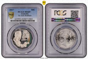 2017 50C Sir Jack Brabham Colorized MS69