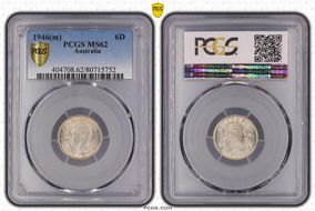 1946(m) 6D KM-38a  Ag MS62