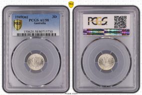 1949(m) 3D KM-44  Ag AU58