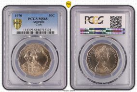 1970 50C Captain Cook MS68