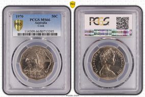 1970 50C Captain Cook MS66