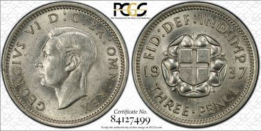 1937 3D S-4085 Shield on Rose MS62