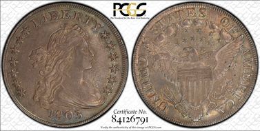 1803 $1 BB-255 AU50