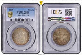 1887 Florin S-3925 Jubilee Head MS63