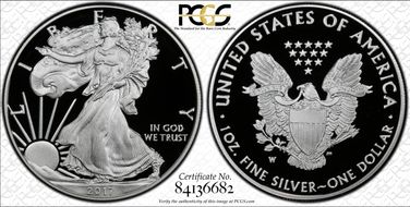 2017-W $1 Silver Eagle First Strike PR70DCAM