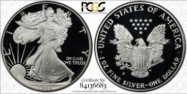 1986-S $1 Silver Eagle PR69DCAM