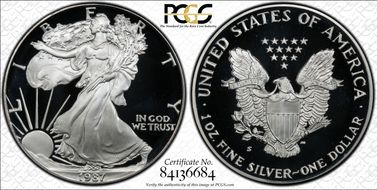 1987-S $1 Silver Eagle PR69DCAM