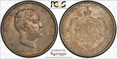 1883 $1 Hawaii AU55