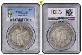 1879 5 Fr Basel R-92b MS66