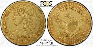 1811 $5 Small 5 XF40