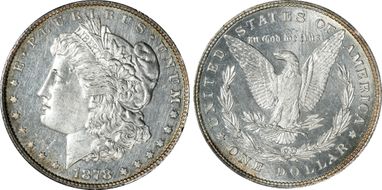 1878 8TF $1 VAM 14.6 Dot on Ear MS64PL