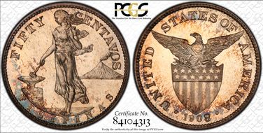 1908 50C PR67+
