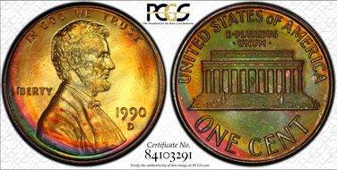 1990-D 1C MS66RB