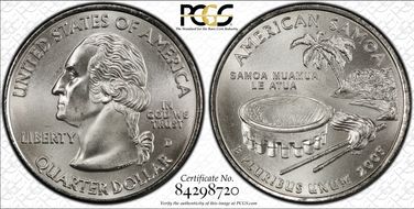 2009-D 25C American Samoa Satin Finish SP67