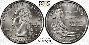 2009-D 25C U.S. Virgin Islands Satin Finish SP67