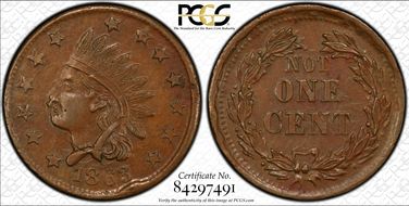 1863 CWT F-86/357a, Not One Cent MS62BN