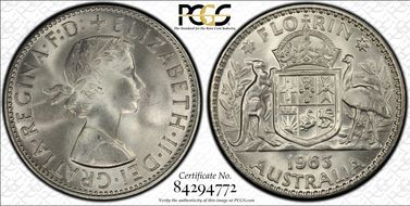 1963(m) Florin MS66