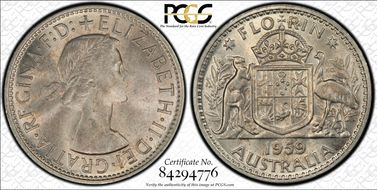 1959(m) Florin KM-60  Ag MS65