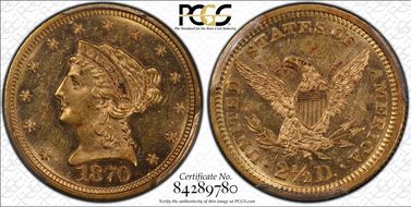1870 $2.50 MS61