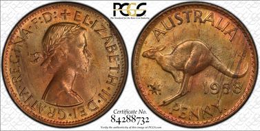 1958 Y. (p) 1D MS64RB