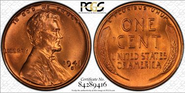 1941-S 1C MS67RD