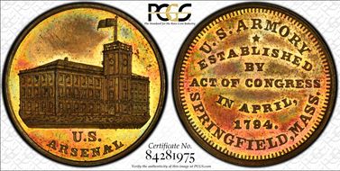 (c.1862) Medal JAB-4 Brass Arsenal Without Sun MS63