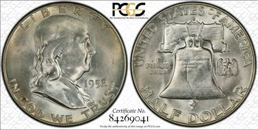 1952-S 50C AU58+