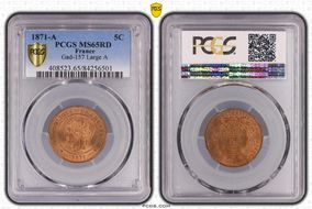 1871-A 5C Gad-157 F-118 MS65RD