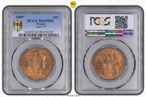 1907 10C Gad-277 F-136 MS65RD