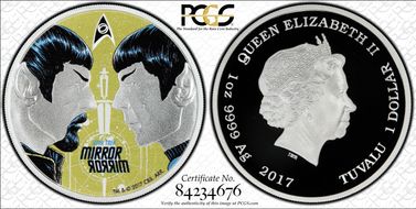 2017 $1 Spock- Mirror, Mirror Star Trek PR69DCAM