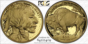 2017-W $50 American Buffalo .9999 Fine Gold First Strike PR70DCAM